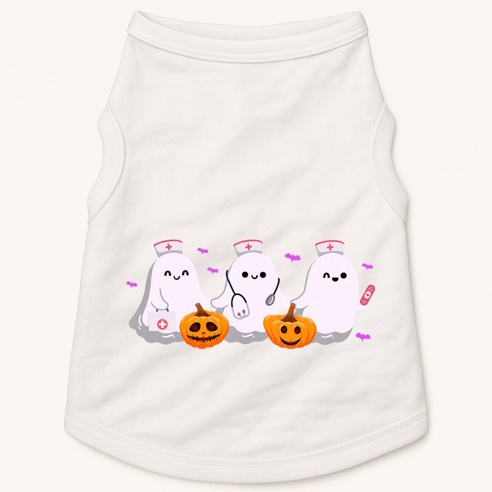 Halloween Nurse Ghosts Boo Crew Doggie Tank