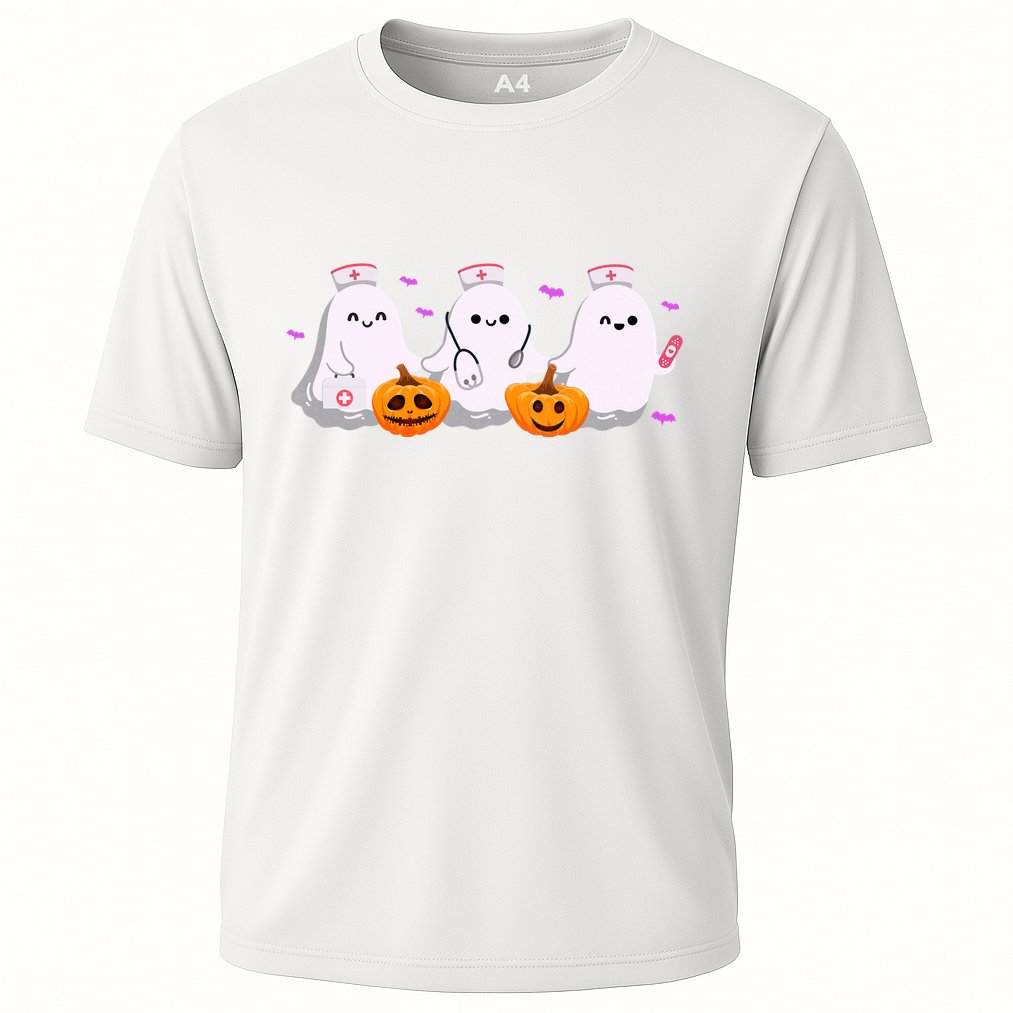 Halloween Nurse Ghosts Boo Crew Cooling Performance Crew T-Shirt