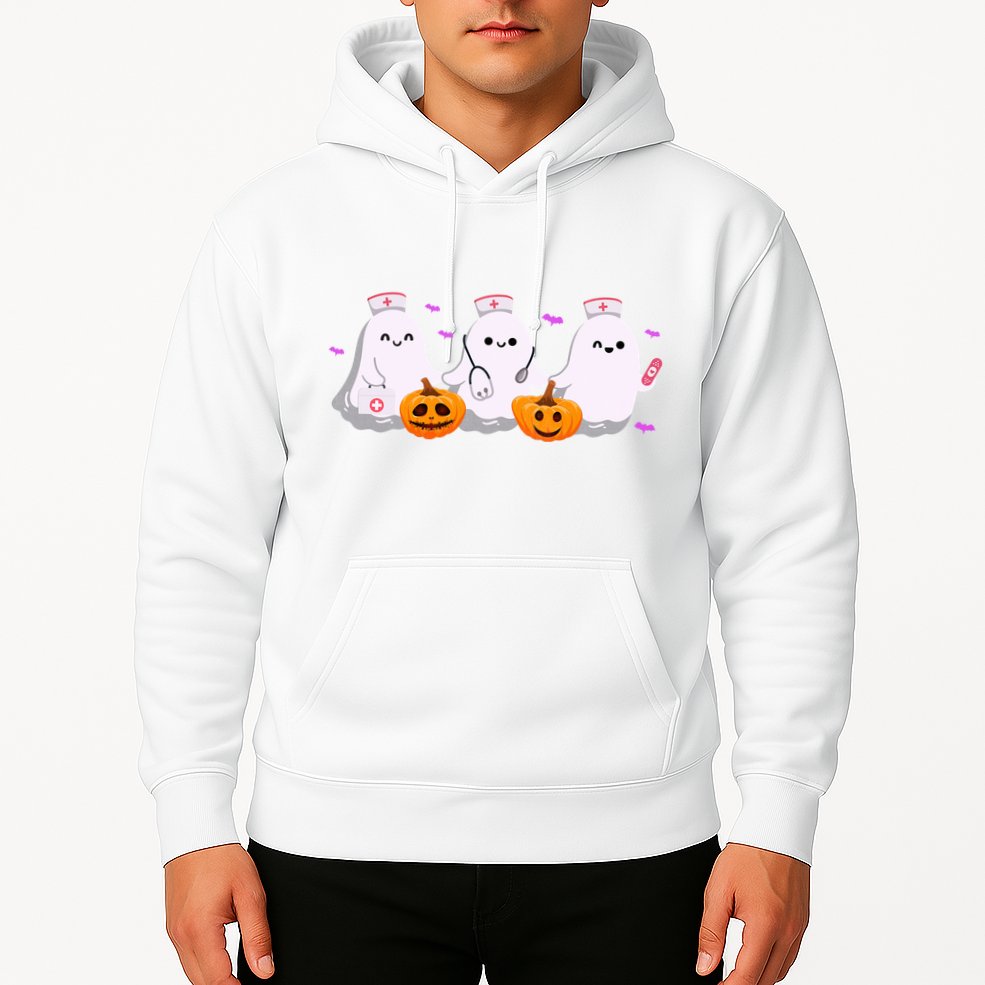 Halloween Nurse Ghosts Boo Crew Hoodie