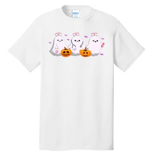 Halloween Nurse Ghosts Boo Crew Tall T-Shirt