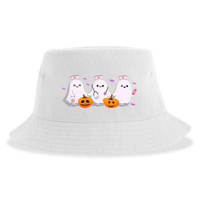 Halloween Nurse Ghosts Boo Crew Sustainable Bucket Hat