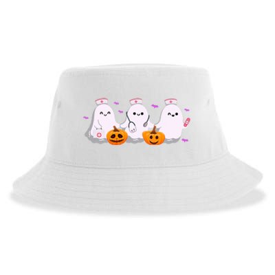 Halloween Nurse Ghosts Boo Crew Sustainable Bucket Hat