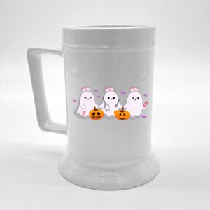 Halloween Nurse Ghosts Boo Crew Beer Stein