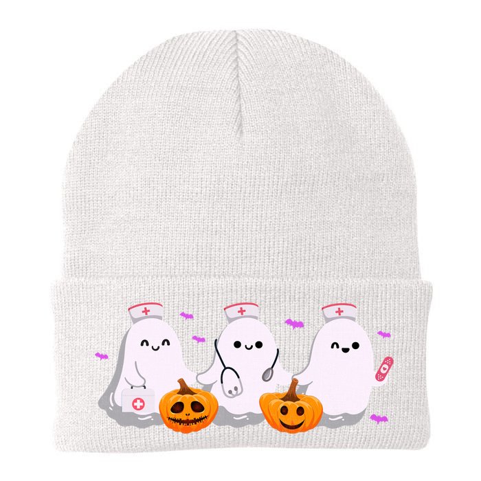 Halloween Nurse Ghosts Boo Crew Knit Cap Winter Beanie