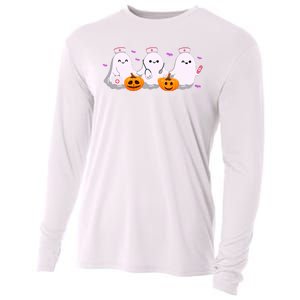 Halloween Nurse Ghosts Boo Crew Cooling Performance Long Sleeve Crew