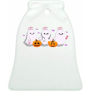 Halloween Nurse Ghosts Boo Crew Ceramic Bell Ornament