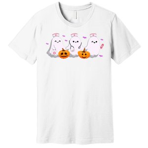 Halloween Nurse Ghosts Boo Crew Premium T-Shirt