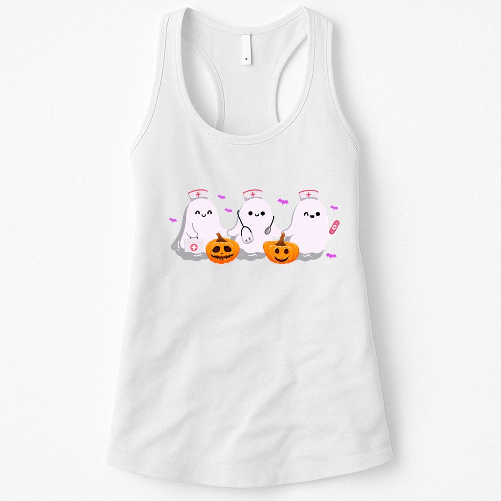 Halloween Nurse Ghosts Boo Crew Womens Tank Top