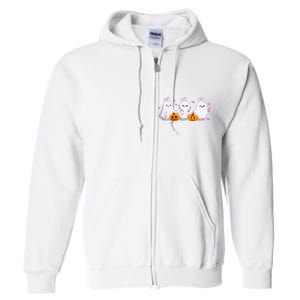 Halloween Nurse Ghosts Boo Crew Full Zip Hoodie