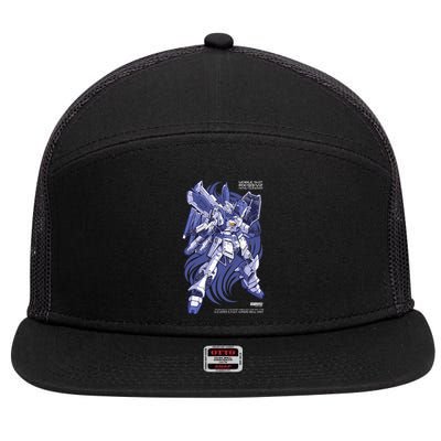 Hi Nu Gundam 7 Panel Mesh Trucker Snapback Hat