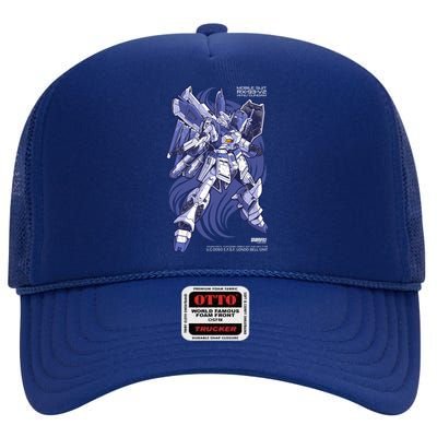 Hi Nu Gundam High Crown Mesh Back Trucker Hat