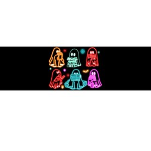 Halloween Neon Ghost Reading Books Spooky Season Bumper Sticker