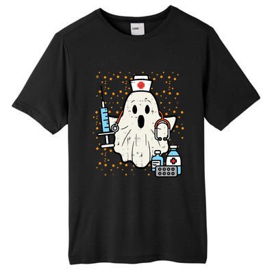 Halloween Nurse Ghost Boo Nursing Scrub Top Costume Gift Tall Fusion ChromaSoft Performance T-Shirt