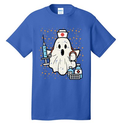 Halloween Nurse Ghost Boo Nursing Scrub Top Costume Gift Tall T-Shirt