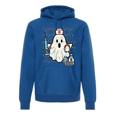 Halloween Nurse Ghost Boo Nursing Scrub Top Costume Gift Premium Hoodie