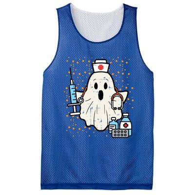 Halloween Nurse Ghost Boo Nursing Scrub Top Costume Gift Mesh Reversible Basketball Jersey Tank