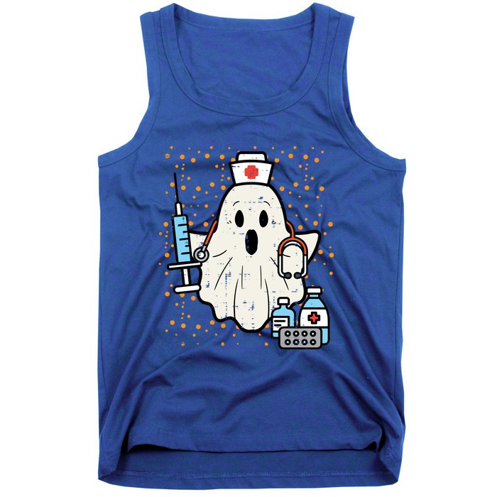 Halloween Nurse Ghost Boo Nursing Scrub Top Costume Gift Tank Top