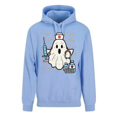 Halloween Nurse Ghost Boo Nursing Scrub Top Costume Gift Unisex Surf Hoodie