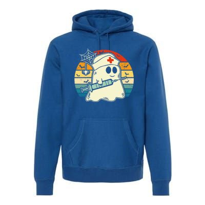 Halloween Nurse Ghost Scrub Nursing Cute Cool Gift Premium Hoodie