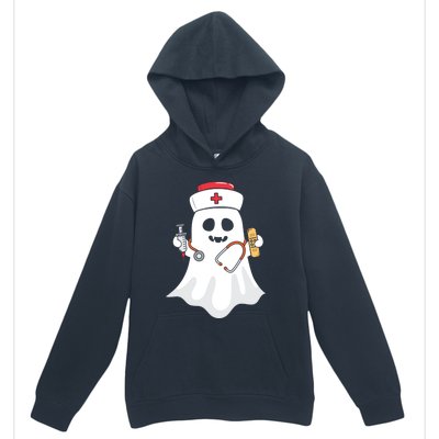 Halloween Nurse Ghost Scrub Top Halloween Costume Nursing Gift Urban Pullover Hoodie