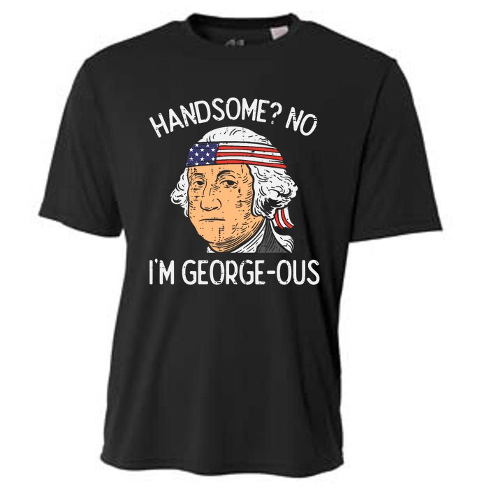 Handsome No Georgeous Washington Funny 4th Of July Fourth Cooling Performance Crew T-Shirt