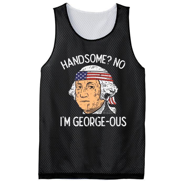 Handsome No Georgeous Washington Funny 4th Of July Fourth Mesh Reversible Basketball Jersey Tank