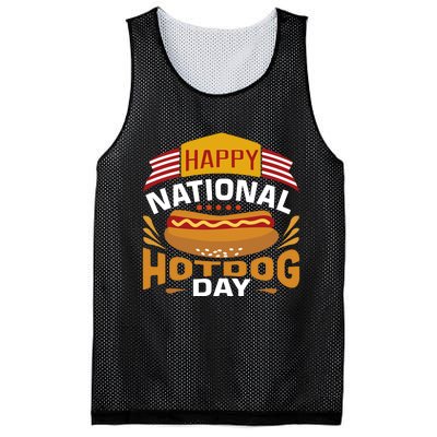 Happy National Hot Dog Day Mesh Reversible Basketball Jersey Tank