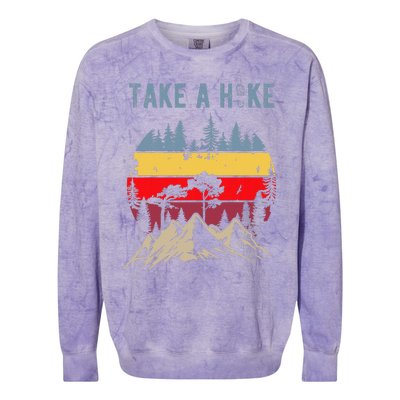 Hiking Nature Hike Hiker Outdoor Funny Take A Hike Colorblast Crewneck Sweatshirt