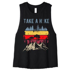 Hiking Nature Hike Hiker Outdoor Funny Take A Hike Women's Racerback Cropped Tank