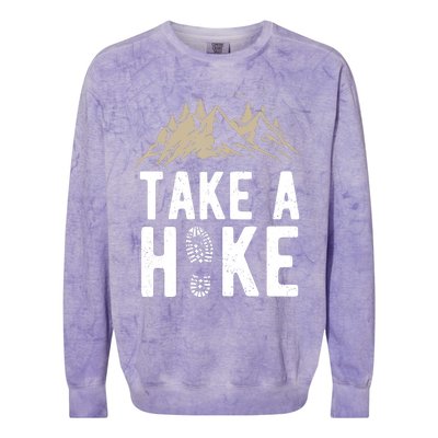 Hiking Nature Hike Hiker Outdoor Funny Take A Hike Colorblast Crewneck Sweatshirt