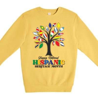 Happy National Hispanic Heritage Month Flag Tree Premium Crewneck Sweatshirt