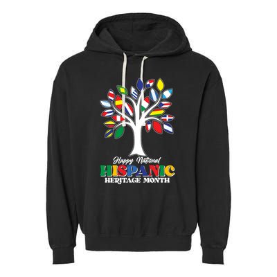 Happy National Hispanic Heritage Month Flag Tree Garment-Dyed Fleece Hoodie