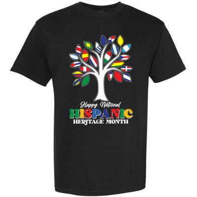 Happy National Hispanic Heritage Month Flag Tree Garment-Dyed Heavyweight T-Shirt