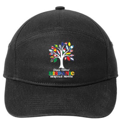 Happy National Hispanic Heritage Month Flag Tree 7-Panel Snapback Hat