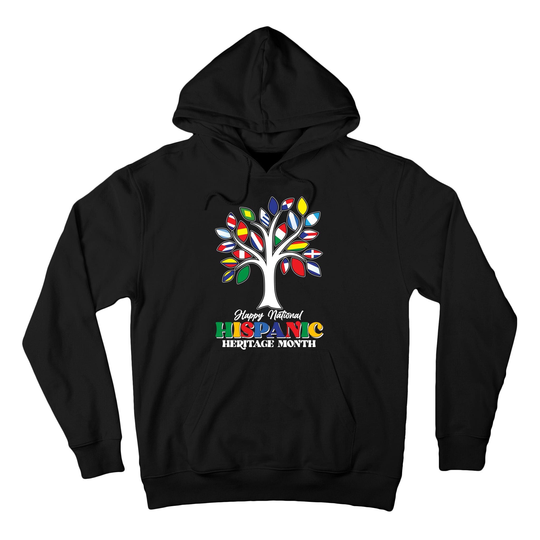 Happy National Hispanic Heritage Month Flag Tree Tall Hoodie