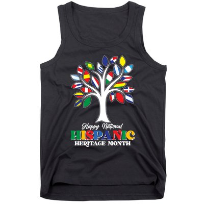 Happy National Hispanic Heritage Month Flag Tree Tank Top