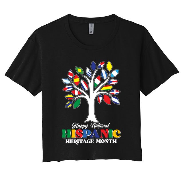 Happy National Hispanic Heritage Month Flag Tree Crop Top