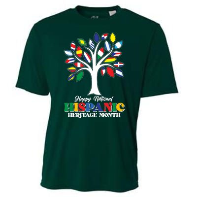 Happy National Hispanic Heritage Month Flag Tree Cooling Performance Crew T-Shirt