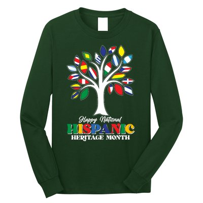 Happy National Hispanic Heritage Month Flag Tree Long Sleeve Shirt