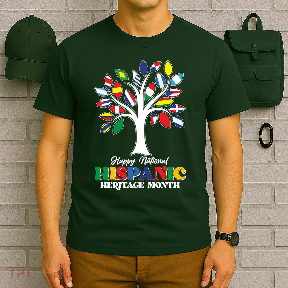 Happy National Hispanic Heritage Month Flag Tree T-Shirt