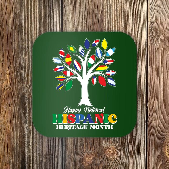 Happy National Hispanic Heritage Month Flag Tree Coaster