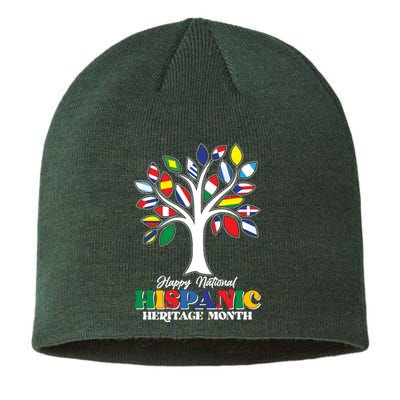 Happy National Hispanic Heritage Month Flag Tree Sustainable Beanie