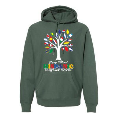 Happy National Hispanic Heritage Month Flag Tree Premium Hoodie