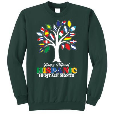 Happy National Hispanic Heritage Month Flag Tree Tall Sweatshirt