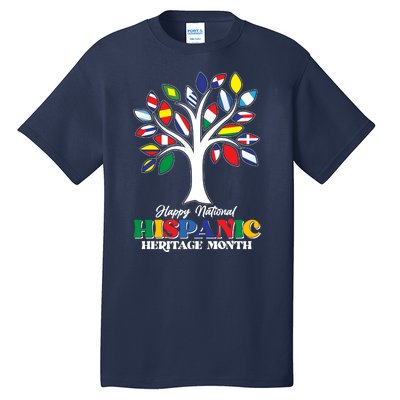 Happy National Hispanic Heritage Month Flag Tree Tall T-Shirt