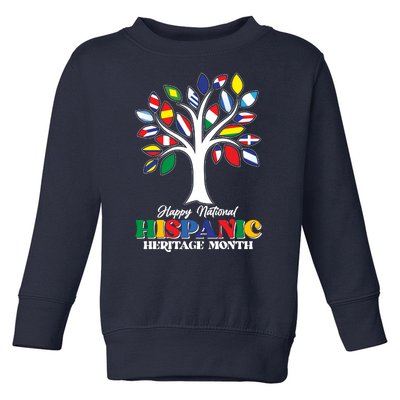 Happy National Hispanic Heritage Month Flag Tree Toddler Sweatshirt