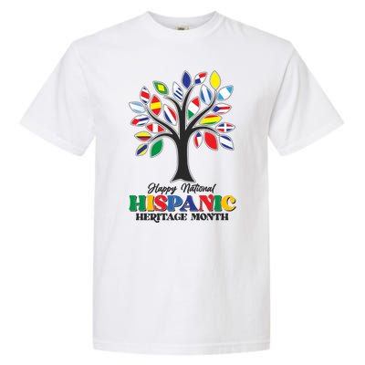 Happy National Hispanic Heritage Month Flag Tree Garment-Dyed Heavyweight T-Shirt