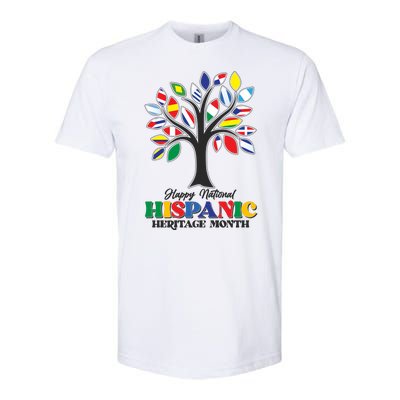 Happy National Hispanic Heritage Month Flag Tree Softstyle CVC T-Shirt