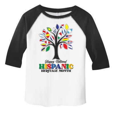 Happy National Hispanic Heritage Month Flag Tree Toddler Fine Jersey T-Shirt