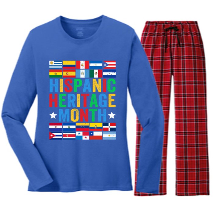 Happy National Hispanic Heritage Month Gift Women's Long Sleeve Flannel Pajama Set 